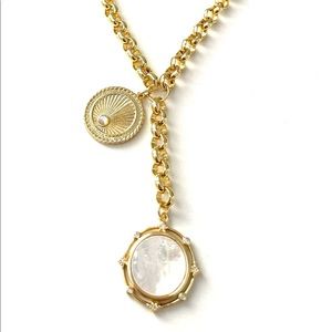 Gold Filled Rolo Chain Pearl Pendant Charm Necklace Charm Holder lK Foun…